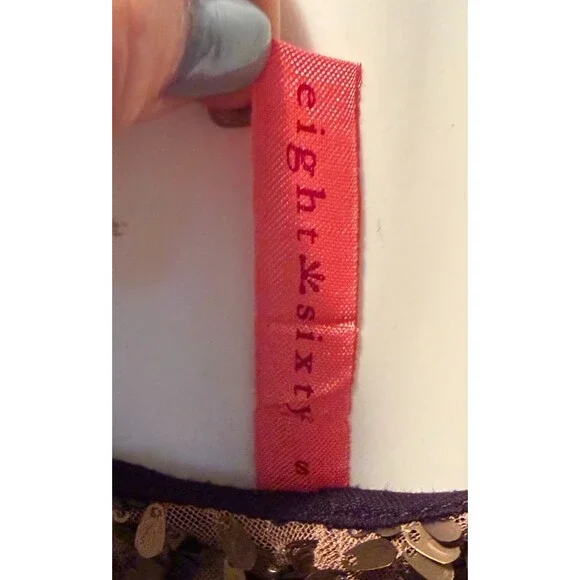 Glam Party Cocktail Metalic Gold Eight Sixty Sequin Bodicon Spaghetti Strap S - Picture 5 of 8